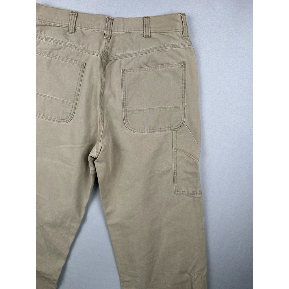 Old Navy Painter Pants 33x34 Beige Canvas Workwear Utility Y2K Wide Leg
